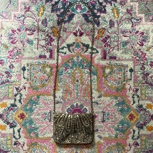 Sequined / Beaded Crossbody Purse with Chain Strap